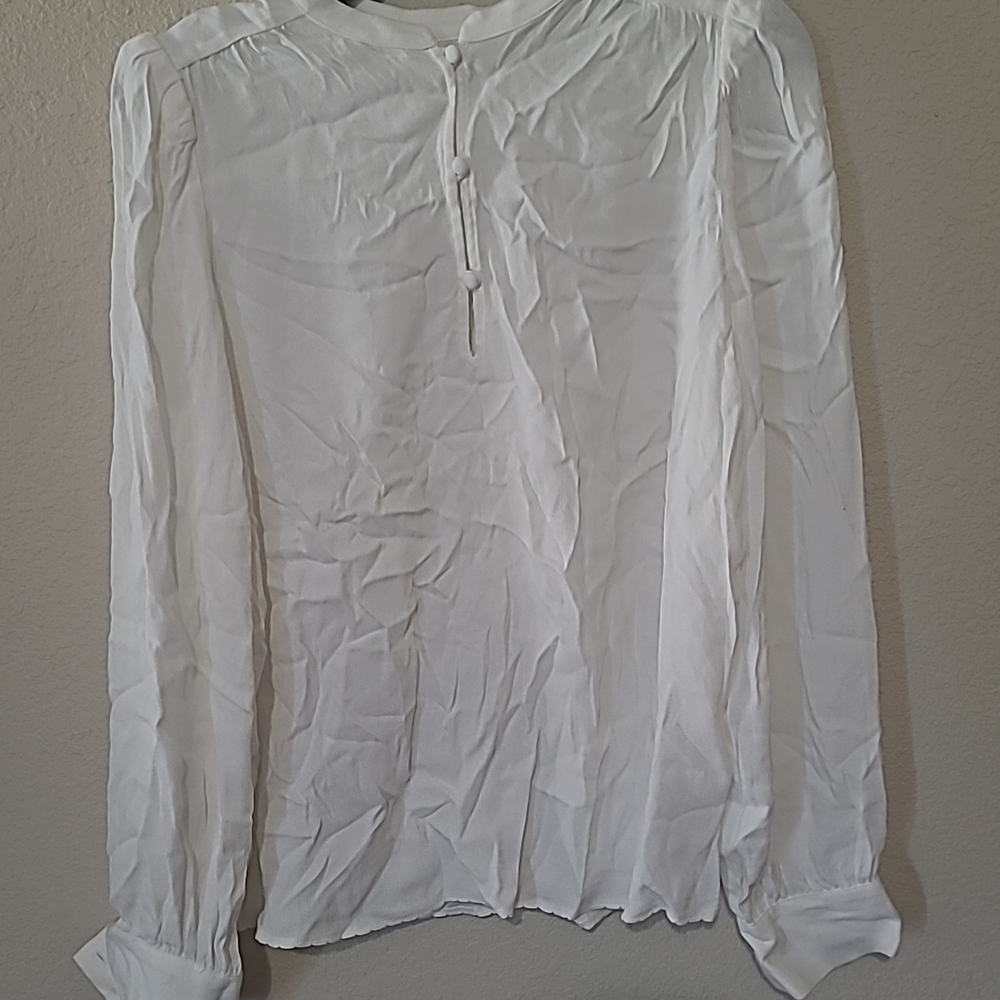 Wilfred Shirt Top Blouse Women's Small Oversized White Long Sleeve Workwear